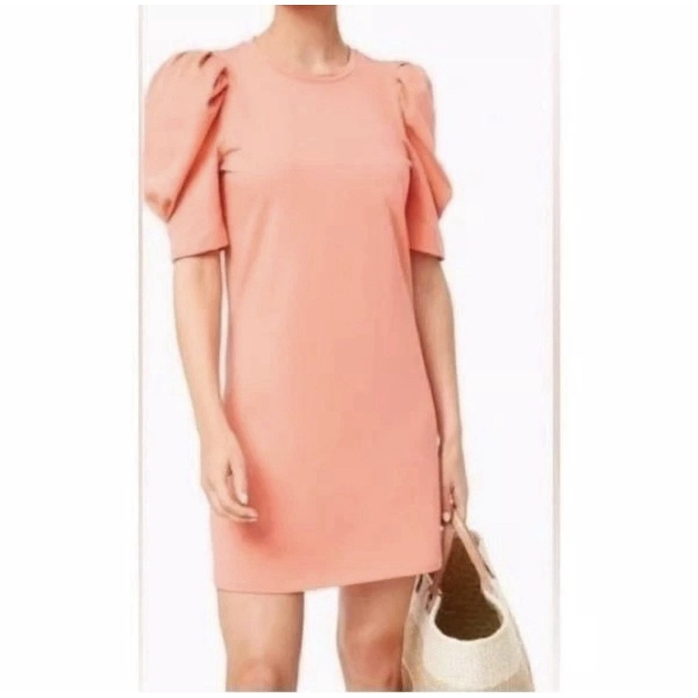 Pomander Place Tuckernuck Women's Puff Sleeve Shift Dress Coral Orange small